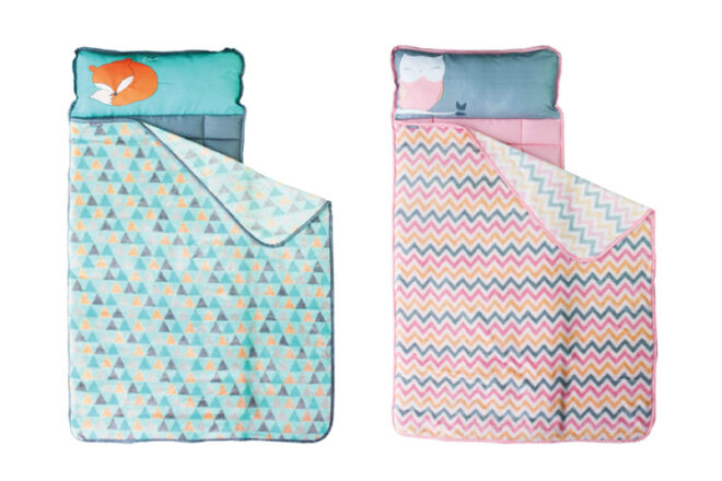 Tapis De Sieste Pour Tout-petits Avec Oreiller Et Couverture - Pliable, Thermique, Poignée, 53x130cm, Pour Garderie