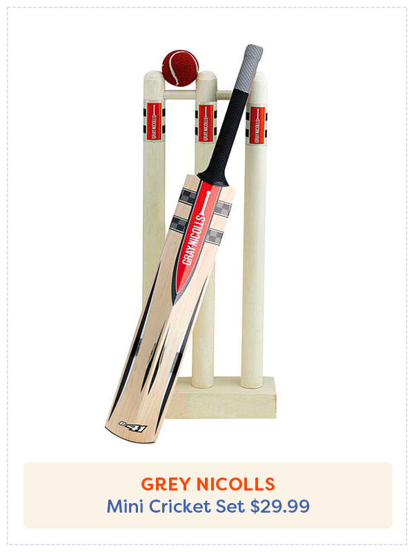 Ensemble de mini batte de cricket, balle et souches