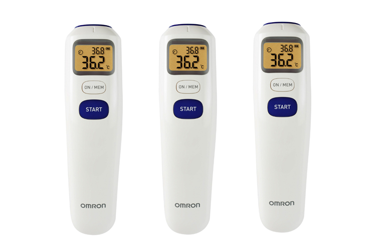 Thermomètre Omron MC720 montrant la vue de face avec l'affichage numérique LED 