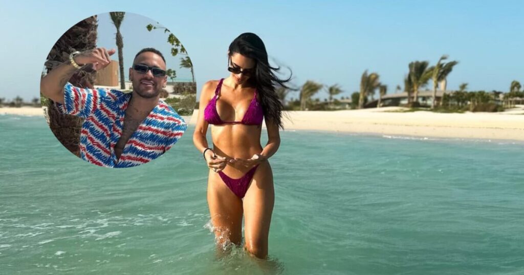 En bikini sur une plage paradisiaque, Bruna Biancardi fête un rendez-vous avec Neymar et reçoit des fleurs. Photos!