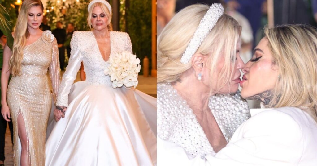 Monique Evans mise sur une robe à 40 000 R$ avec 10 000 cristaux pour son mariage avec Cacá Werneck ;  voyez les looks des mariées !