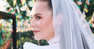 Habillée en mariée, Paolla Oliveira montre son mariage avec Diogo Nogueira lors d'une fête : "C'est ici".  Photos!