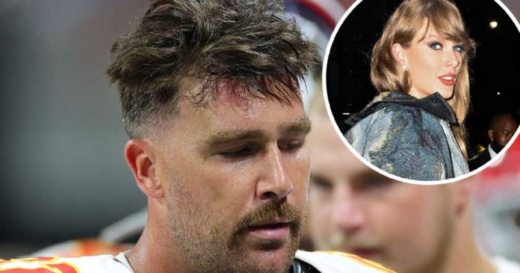 Travis Kelce a l'air déçu dans une vidéo après que Taylor Swift ait manqué un match