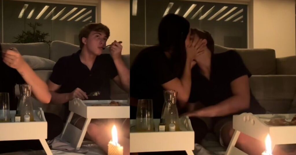 Très mignon! Benício Huck et Duda Guerra s'embrassent lors d'un dîner aux chandelles ; le fils de Luciano et Angélica déclare: 'Je t'aime'