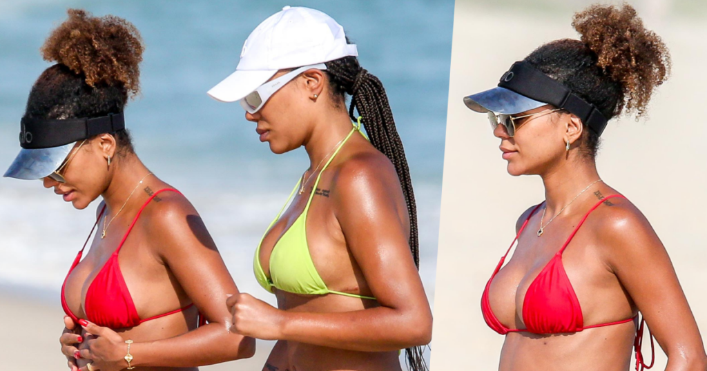 Brunna Gonçalves montre son ventre de femme enceinte avec un détail qui attire l'attention du web lors d'une journée à la plage avec Ludmilla. Des photos !