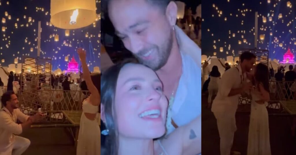 Larissa Manoela reçoit une nouvelle demande en mariage d'André Luiz Frambach, en voyage, après 11 mois de mariage et la toile ressemble à un film