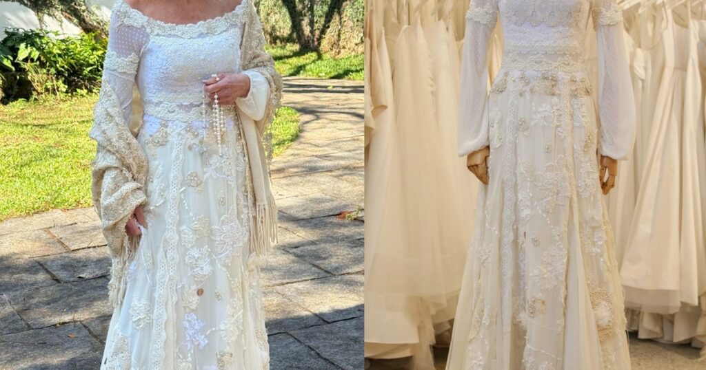 `` A True Jewel d'affection '': la styliste de la nouvelle robe de mariée d'Ana Maria Braga, Lethia Bronstein Detail a l'air usé dans le renouvellement des votes