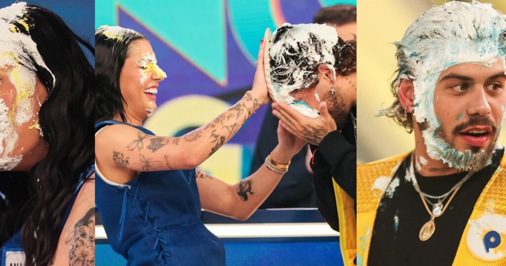 Rencontres barbouillées! Ana Castela et Zé Felipe en 15 photos inédites ; Le baiser d'un couple bouleverse l'enregistrement de "Sunday Legal"