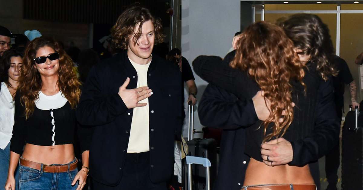 Amour d'or ! Le médaillé olympique Lucas Pinheiro Braathen gagne l'affection d'Isadora Cruz à son arrivée au Brésil ; l'actrice porte un aérolook avec un jean taille basse