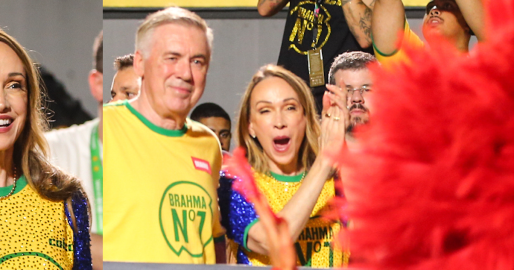Fondatrice d'une marque de mode de luxe, l'épouse de Carlo Ancelotti fait une rare apparition à Sapucaí avec l'entraîneur de l'équipe nationale ; la femme d'affaires porte un abadá personnalisé et vibre avec Sabrina Sato ; photo!