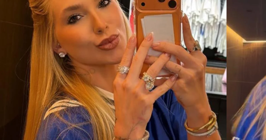 Ni Gucci ni Chanel : Virgínia porte un chemisier de créateur international d'une valeur de 8 500 R$ pour voir Vini Jr. dans Real Madrid x Getafe ; aux détails du look !