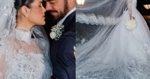Manches longues, voile cathédrale et dentelle délicate : Luana Sales porte deux robes de mariée lors d'un mariage de 500 000 R$ avec Sidney Sampaio