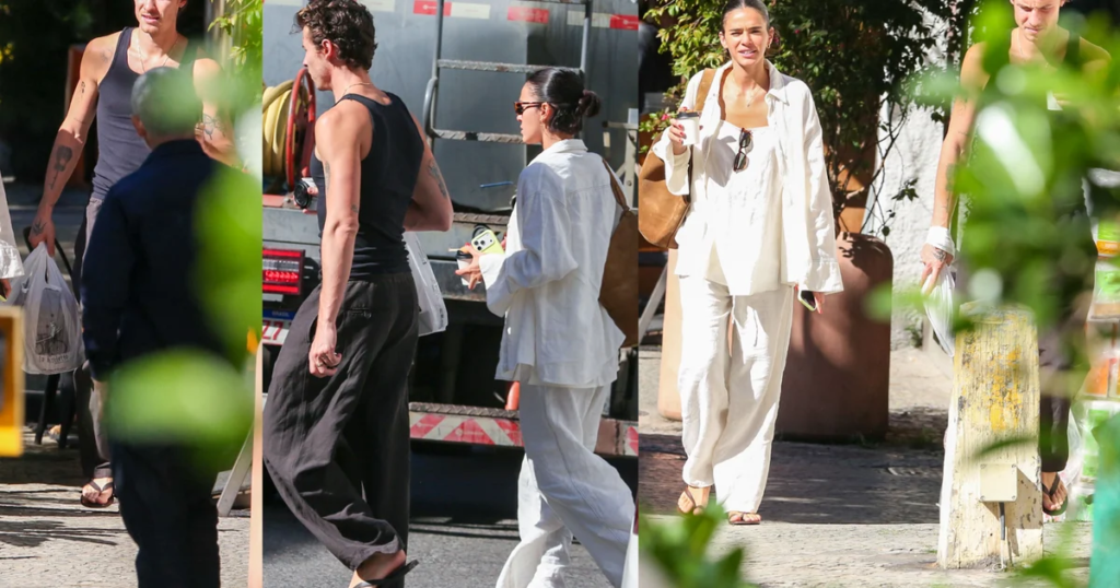 Comment porter le lin en hiver ? Avec un look entièrement blanc et oversize, Bruna Marquezine prouve la sophistication du tissu naturel dans une nouvelle sortie avec Shawn Mendes